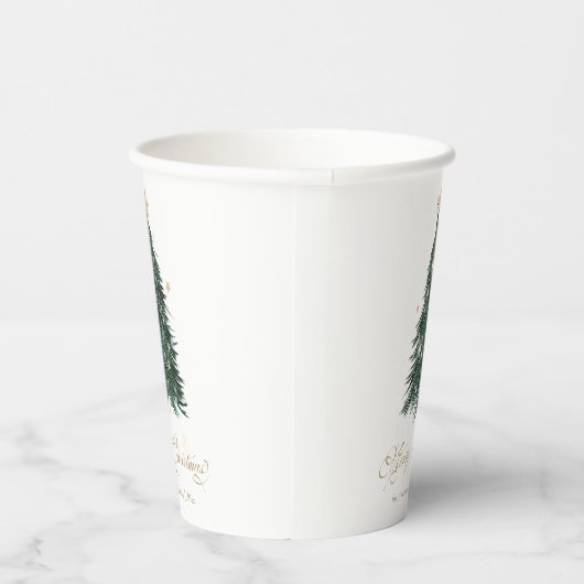Classic White Gold Christmas 紙コップ (右)