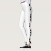 Classic White Leggings with Black Side Stripe レギンス (左)