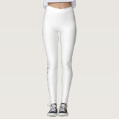 Classic White Leggings with Black Side Stripe レギンス (正面)