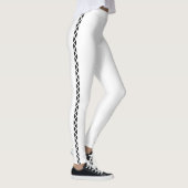 Classic White Leggings with Black Side Stripe レギンス (右)