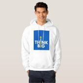 "Classic White Men's Hoodie with 'Think Big' Logo  パーカ (正面フル)
