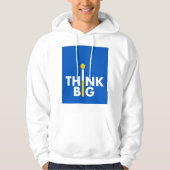 "Classic White Men's Hoodie with 'Think Big' Logo  パーカ (正面)