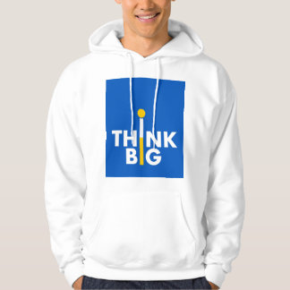 "Classic White Men's Hoodie with 'Think Big' Logo  パーカ