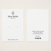 Classic White Monogram Earring Display Card (正面&裏面)