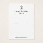 Classic White Monogram Earring Display Card (正面)