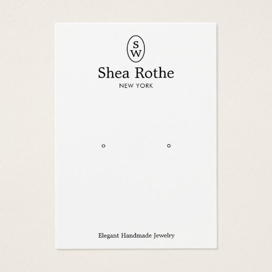 Classic White Monogram Earring Display Card (正面)