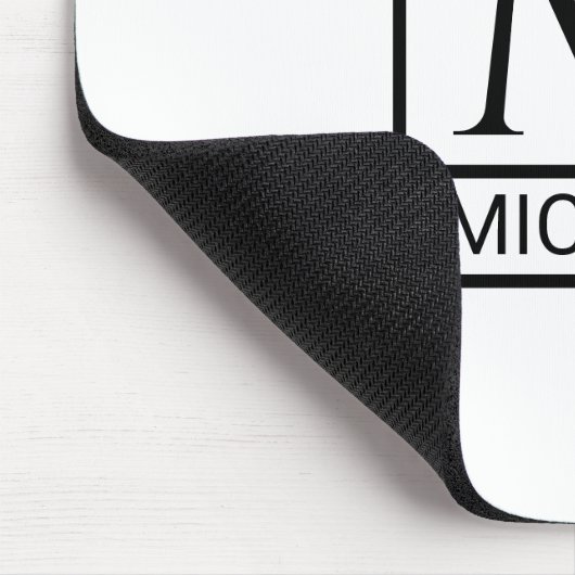 Classic White Mouse Pad with Initial & Name マウスパッド (コーナー)