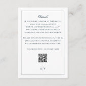 Classic White Navy Back QR Code Wedding Details エンクロージャーカード (正面)