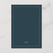 Classic White Navy Back QR Code Wedding Details エンクロージャーカード (裏面)