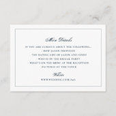 Classic White Navy Back Wedding Website Details エンクロージャーカード (正面)