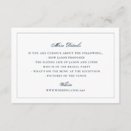 Classic White Navy Back Wedding Website Details エンクロージャーカード