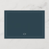 Classic White Navy Back Wedding Website Details エンクロージャーカード (裏面)