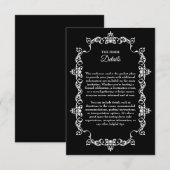 Classic White on Black Ornately Framed Wedding エンクロージャーカード (正面/裏面)