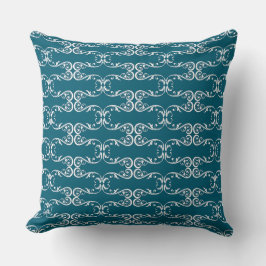 Classic White Ornamental Pattern Throw Pillow クッション