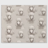 Classic White Poodle Portrait Wrapping Paper ラッピングペーパー (フラット)