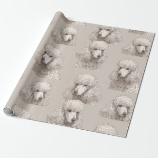 Classic White Poodle Portrait Wrapping Paper ラッピングペーパー
