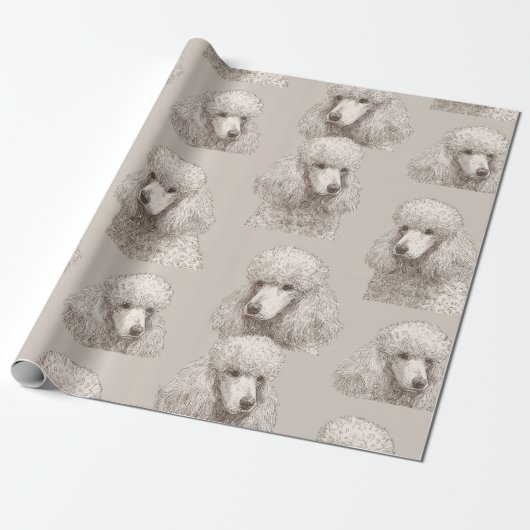 Classic White Poodle Portrait Wrapping Paper ラッピングペーパー (アンロールド)