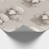 Classic White Poodle Portrait Wrapping Paper ラッピングペーパー (角)