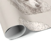 Classic White Poodle Portrait Wrapping Paper ラッピングペーパー (ロールコーナー)