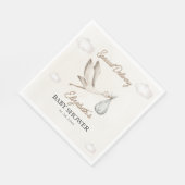 Classic White Stork Baby Shower Neutral スタンダードランチョンナプキン (角)