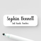Classic White Teacher Name Badge 名札 (インサイチュ)