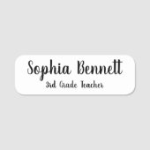 Classic White Teacher Name Badge 名札 (正面)