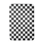Classic White with Black Square Pattern バスマット (正面縦)