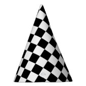 Classic White with Black Square Pattern パーティーハット (右)