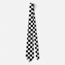 Classic White with Black Square Pattern Neck Tie ネクタイ