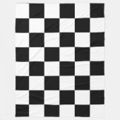 Classic White with Black Square Style フリースブランケット (正面)