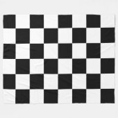 Classic White with Black Square Style フリースブランケット (正面(横))