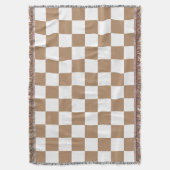 Classic White with Blonde Square Style スローブランケット (正面縦)