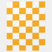 Classic White with Bright Orange Square Style フリースブランケット (正面)