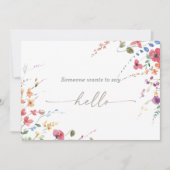 Classic Wild Colorful Floral Pregnancy Card 招待状 (正面)