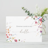 Classic Wild Colorful Floral Pregnancy Card 招待状 (スタンド正面)