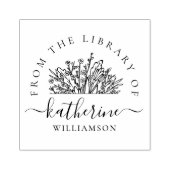 Classic Wildflowers Name Script Custom Library ラバースタンプ (インプリント)