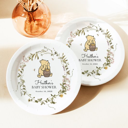 Classic Winnie-the-Pooh Baby Shower  ペーパープレート