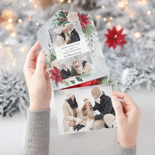 Classic Winter Botanical Two Photo オールインワン招待状