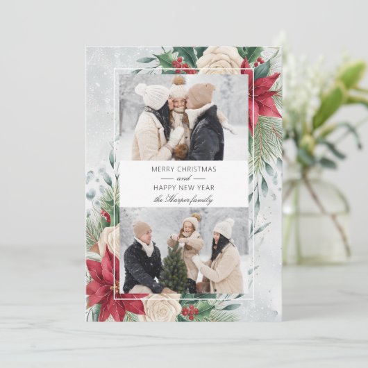 Classic Winter Botanical Two Photo シーズンカード (スタンド正面)