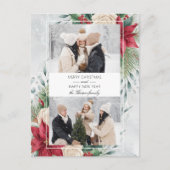 Classic Winter Botanical Two Photo シーズンポストカード (正面)