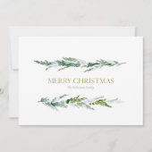 Classic Winter Greenery Christmas  シーズンカード (正面)