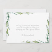 Classic Winter Greenery Christmas  シーズンカード (裏面)
