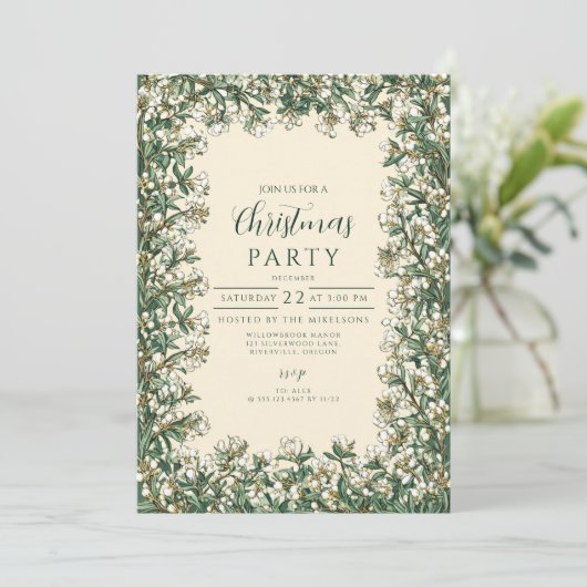 Classic Winter Greenery Christmas 招待状 (スタンド正面)