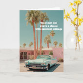 Classic with Excellent Mileage Funny Birthday Card カード (黄色い花)