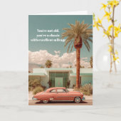 Classic with Excellent Mileage Funny Birthday Card カード (黄色い花)