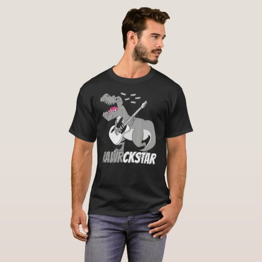 Classic Witty  Pun Dinosaur Rockstar Punk Lifestyl Tシャツ (正面フル)