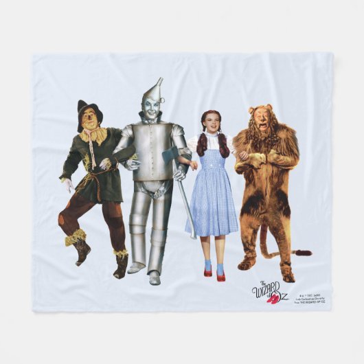 Classic Wizard of Oz Characters フリースブランケット (正面(横))