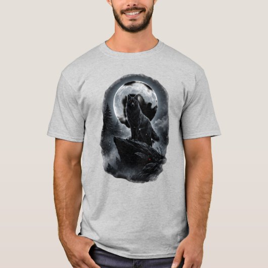 Classic Wolf Spirit - Vintage Nature Graphic Men's Tシャツ (正面)