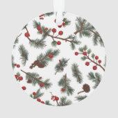 Classic Woodland Wreath Acrylic Ornament – Rustic  オーナメント (裏面)