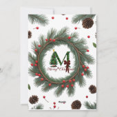 Classic Woodland Wreath Flat Holiday Card – Rustic シーズンカード (裏面)